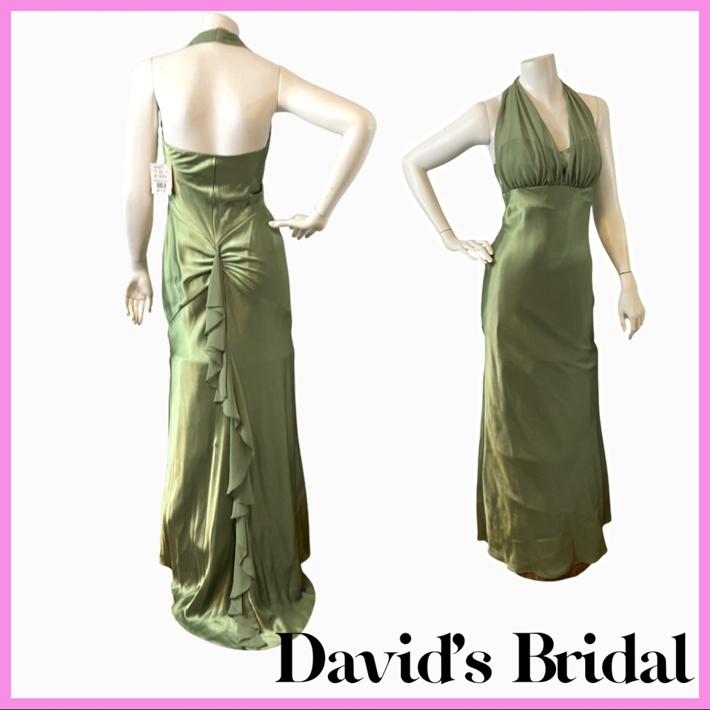 David’s Bridal gown Ven style color celery size 2
